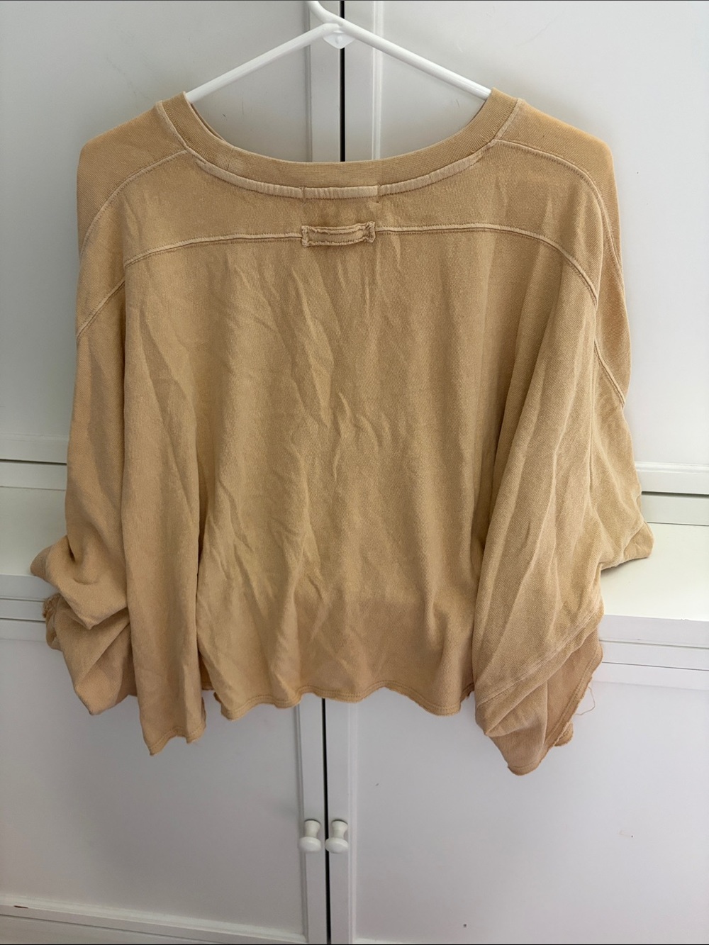 Free People Cropped Boxy Sweatshirt in Warm Beige - Picture 3 of 3